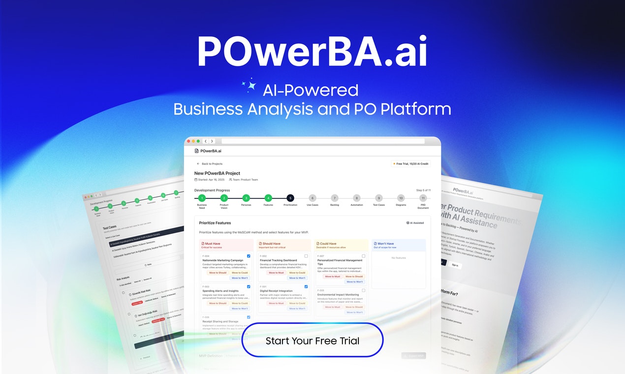 POwerBA.ai - AI ile çalışan iş analizi ve PO platformu medya 2