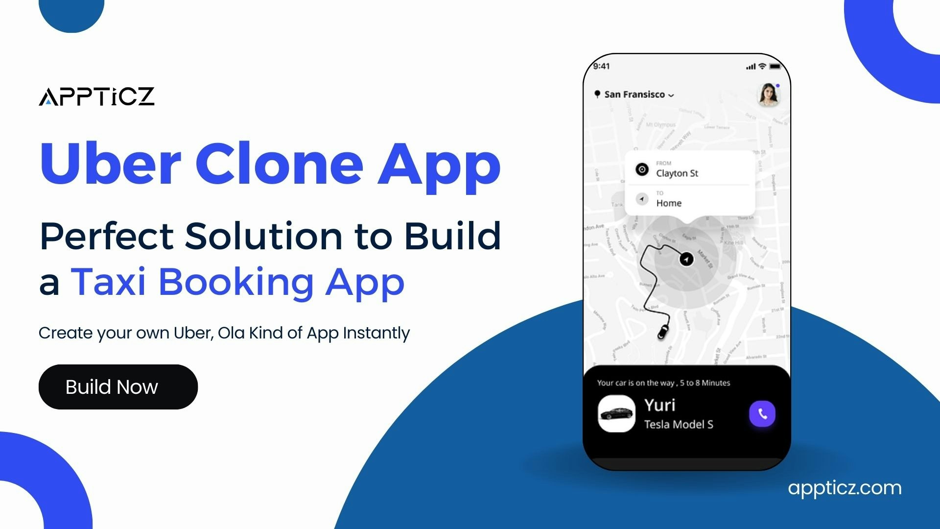 Solution d'application de réservation de taxi préparée media 3