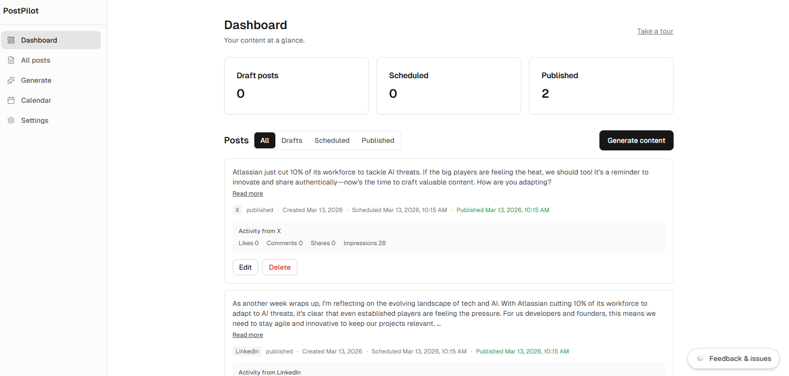 PostPilot - Screenshot 2 showing product features and functionality