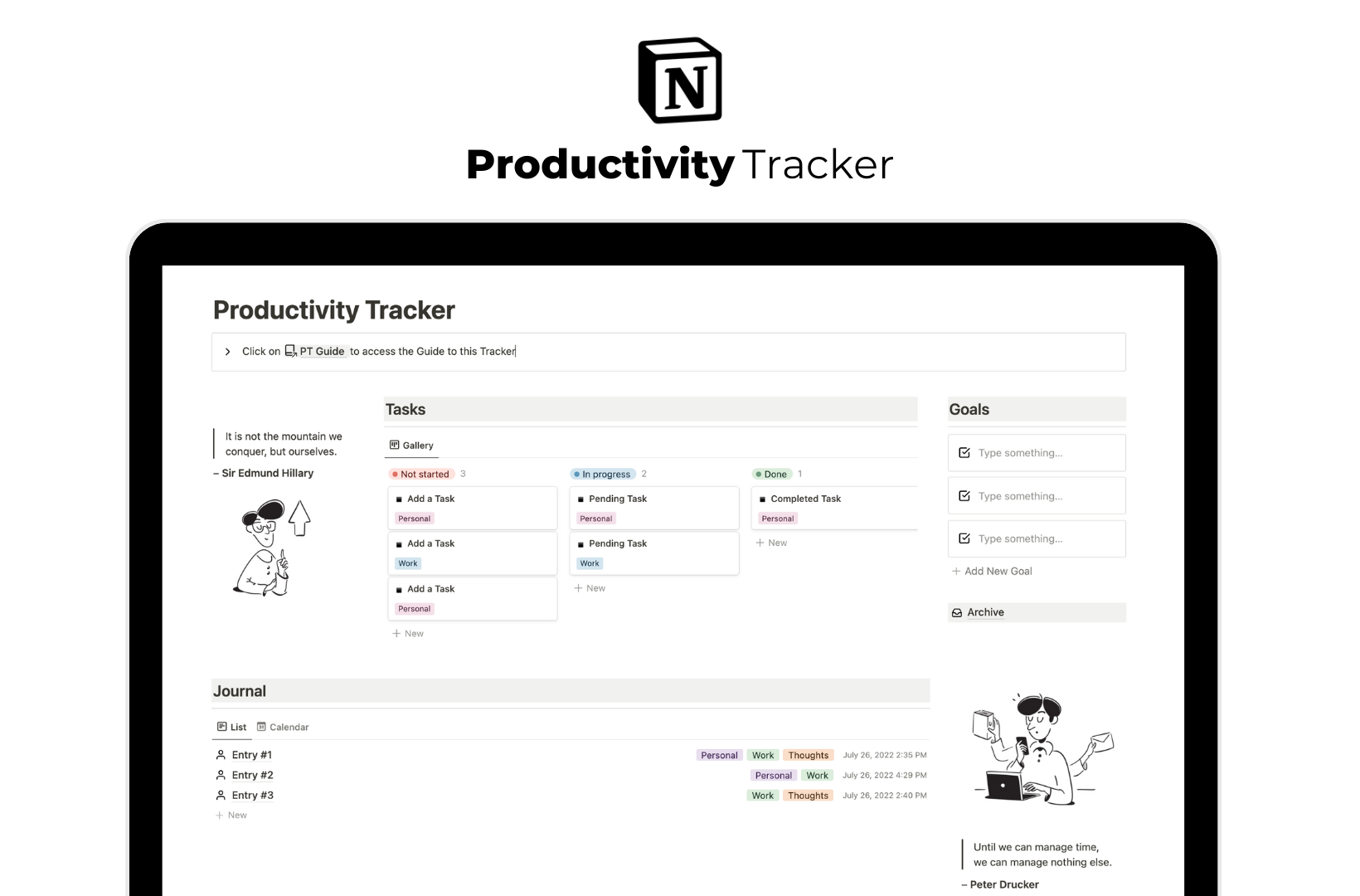 Notion Productivity Tracker - Organiseer taken, stel doelen en schrijf een dagboek media 2
