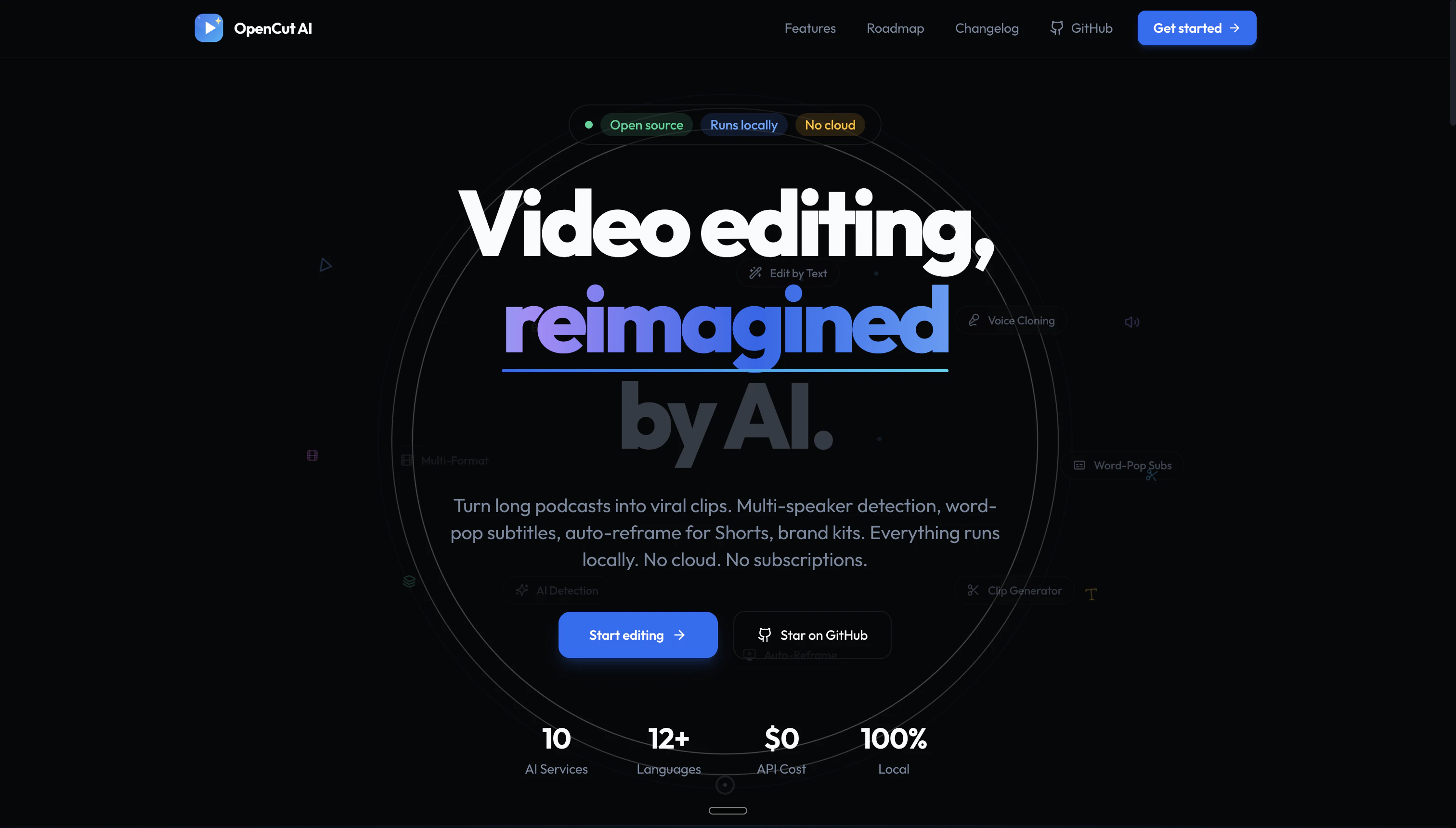 Free AI Video Editor OpenCutAI