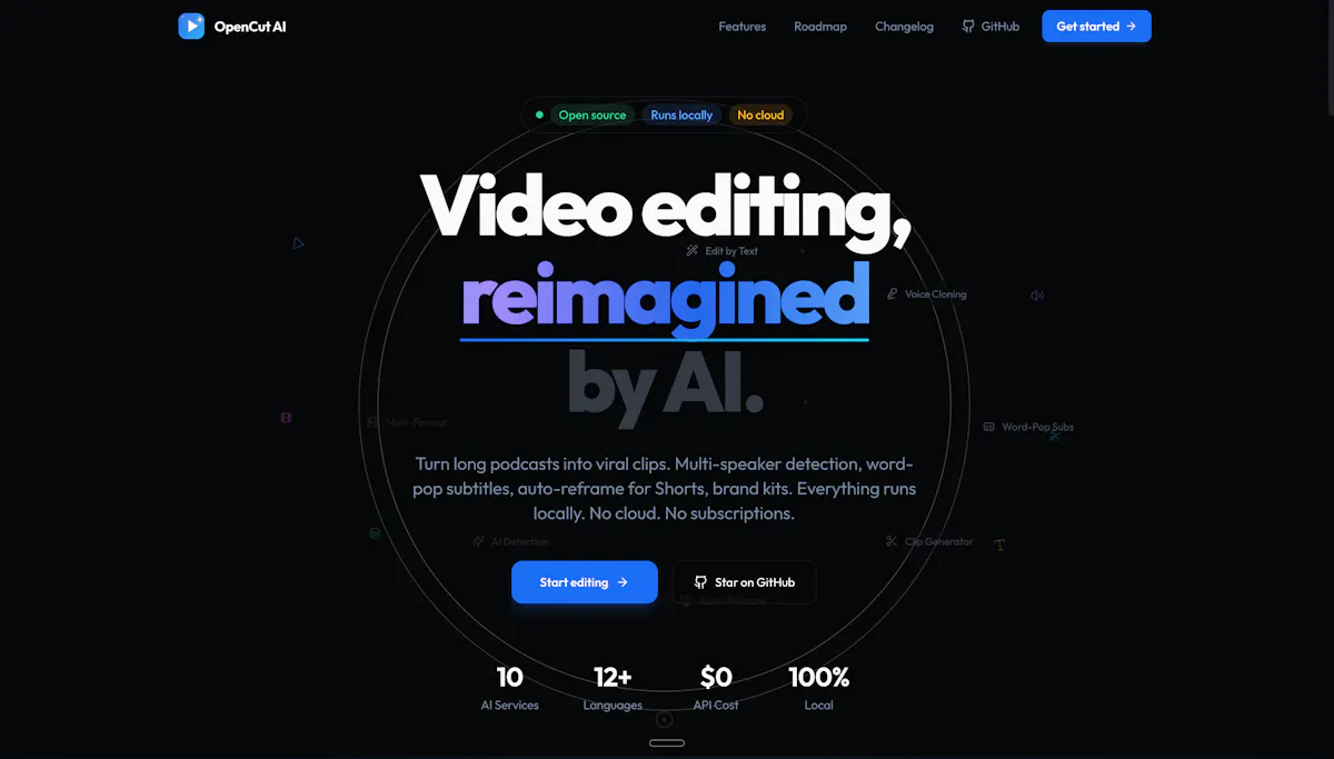 Free AI Video Editor OpenCutAI