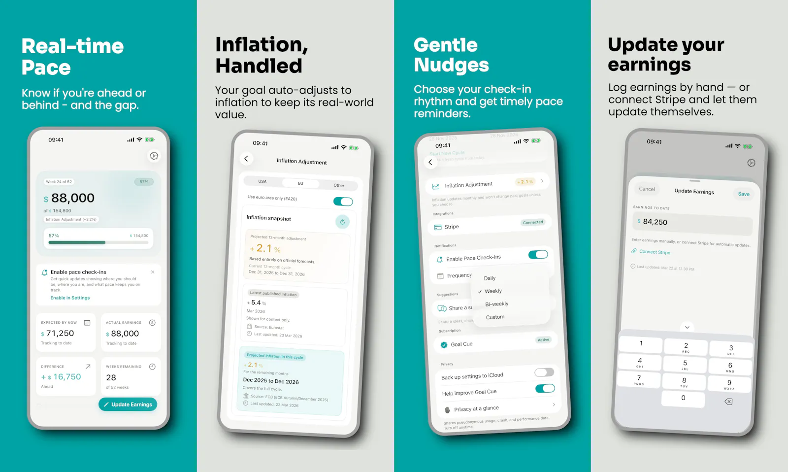 Goal Cue: Income Tracker screenshot 1