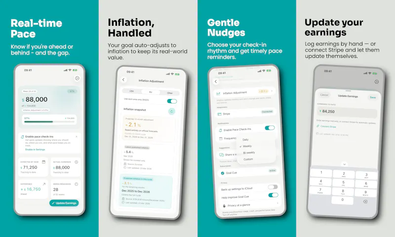 Goal Cue: Income Tracker screenshot 1