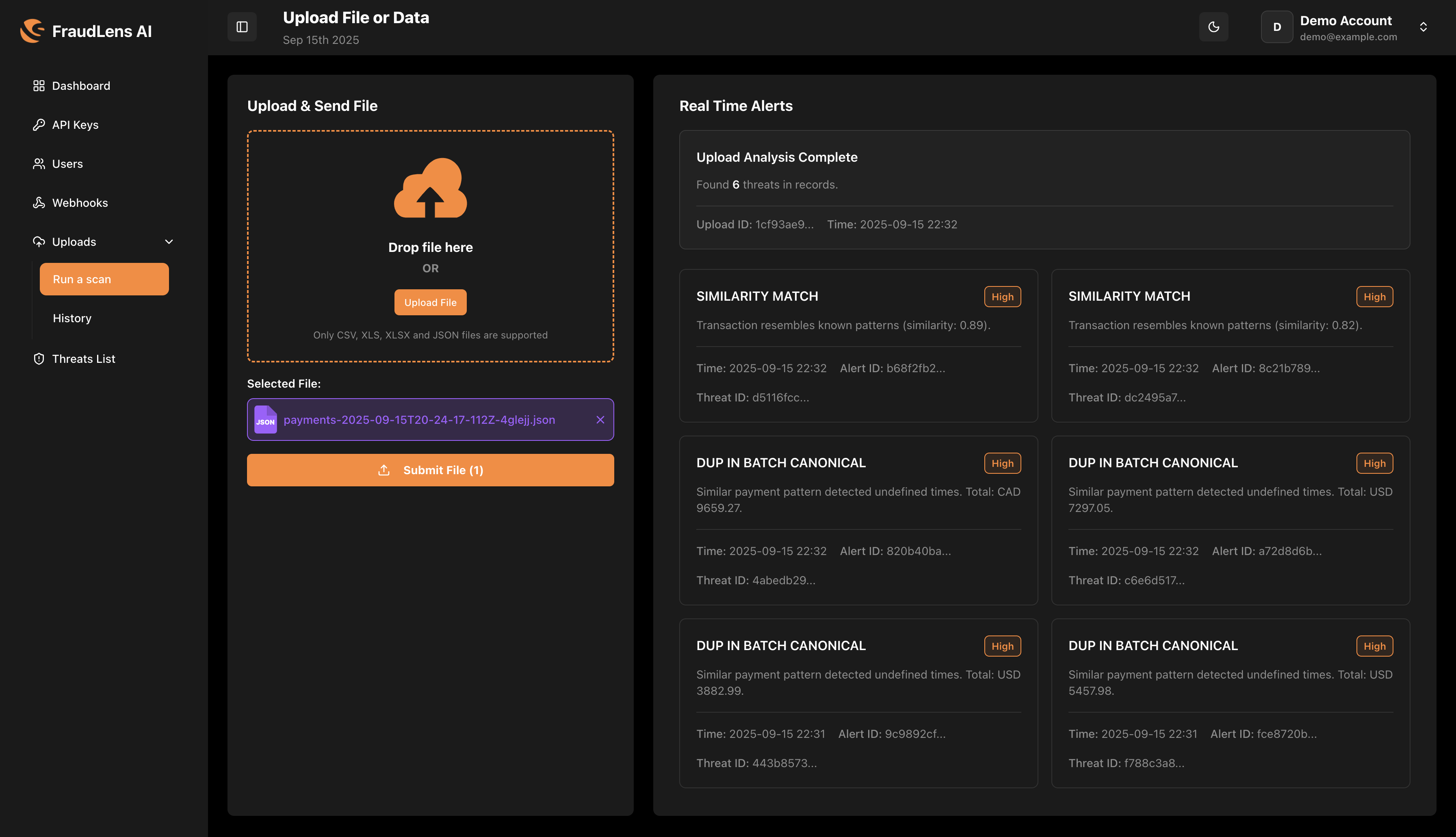 FraudLens AI - Screenshot 2 showing product features and functionality