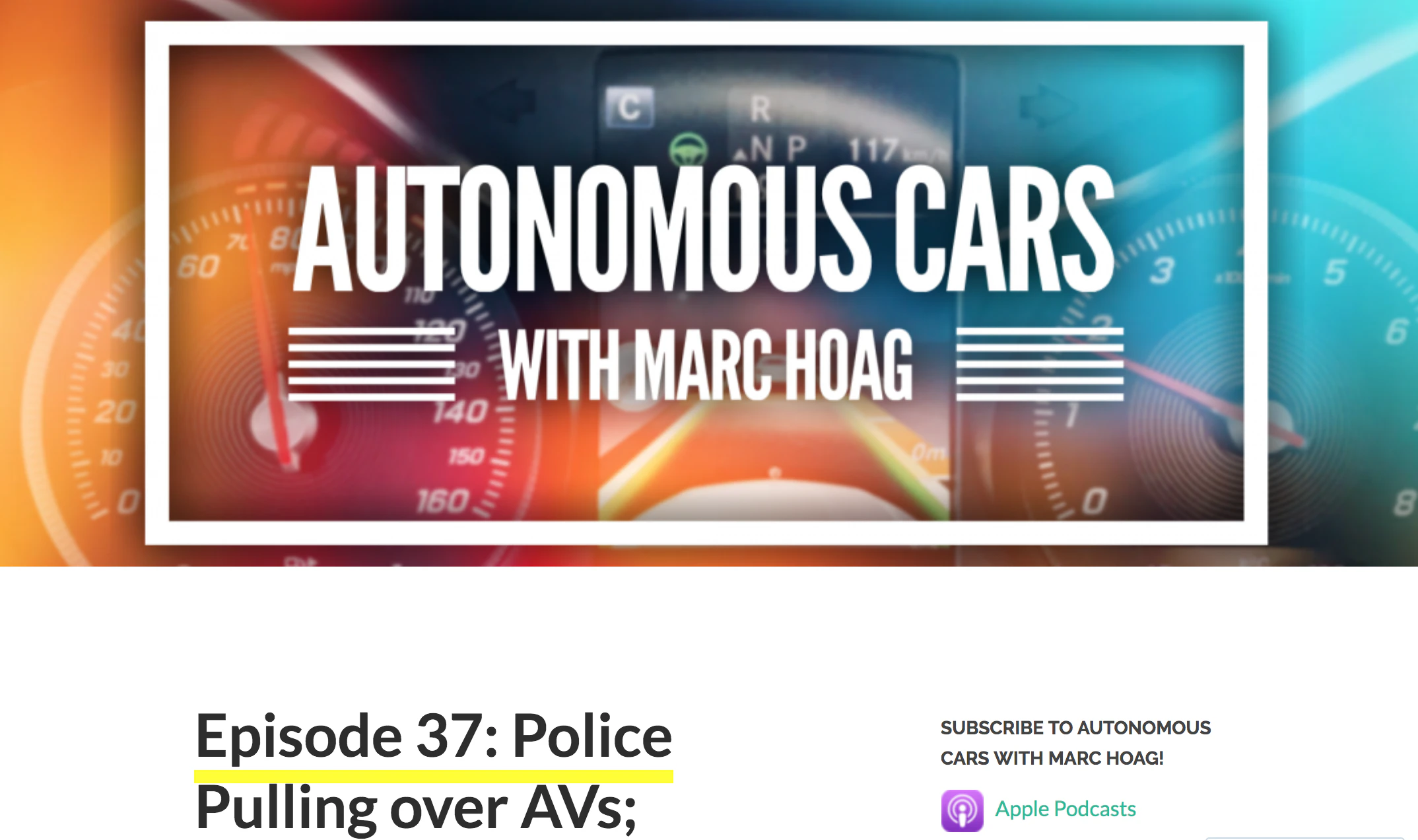 Autonomous Cars with Marc Hoag
