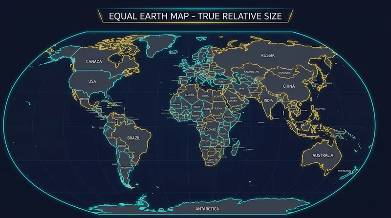Equal Earth Map — Interactive World Map screenshot 1