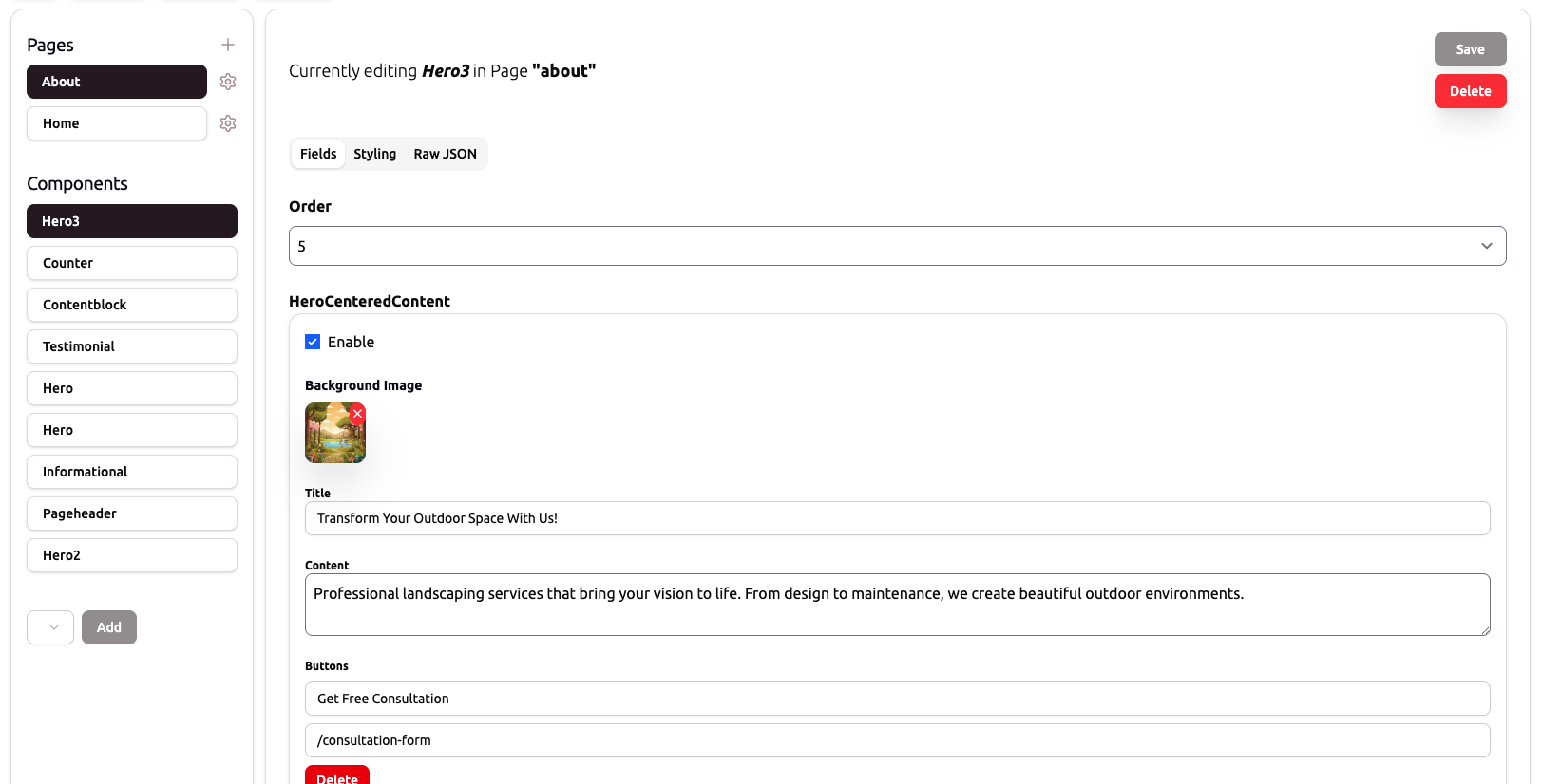 Website Sections - Screenshot 3 showing product features and functionality