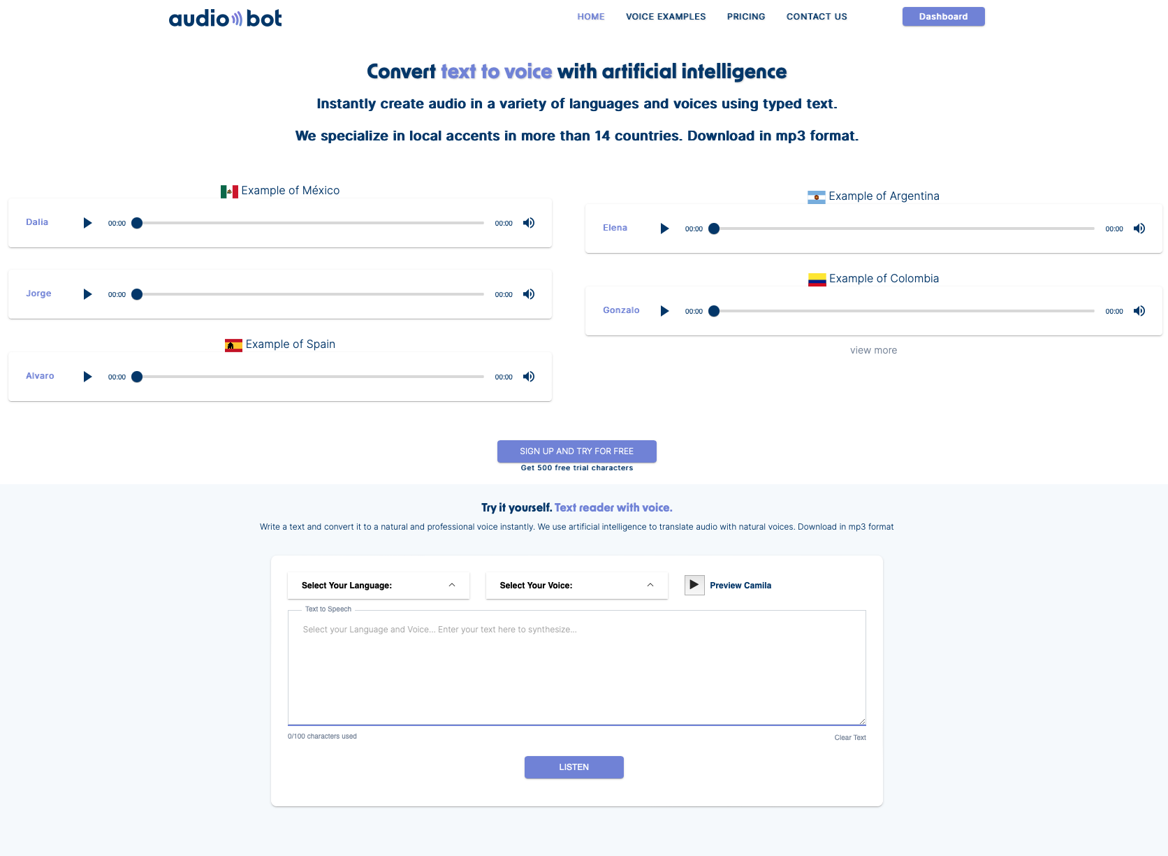 Audiébot - Convierta el texto a discurso con IA capturando acentos locales media 2