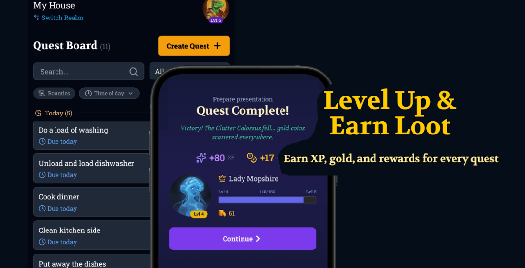 Chorebound - Screenshot 3 showing product features and functionality