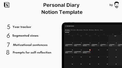 Personal Diary Notion Template gallery image