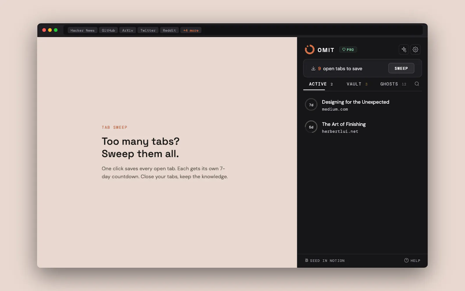 Omit - Self-destructing bookmarks screenshot 5