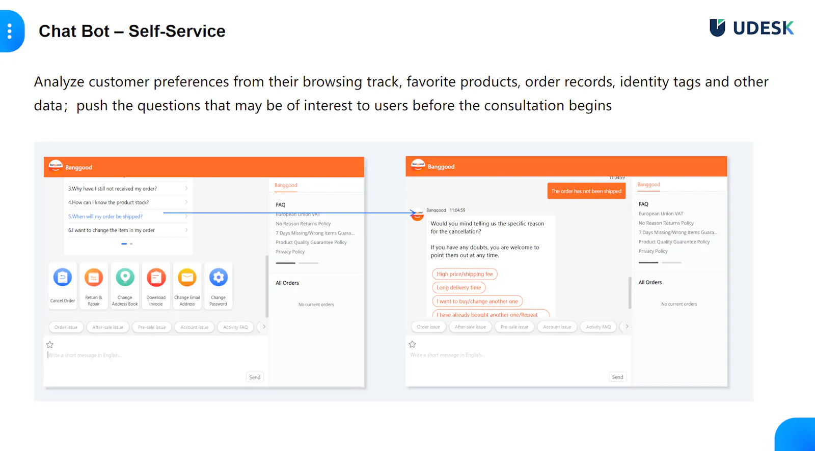 Udesk AI chatbot screenshot 3