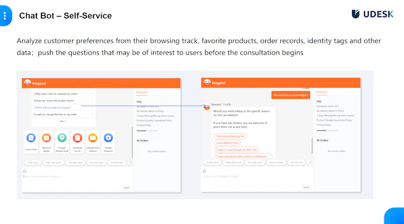 Udesk AI chatbot screenshot 3