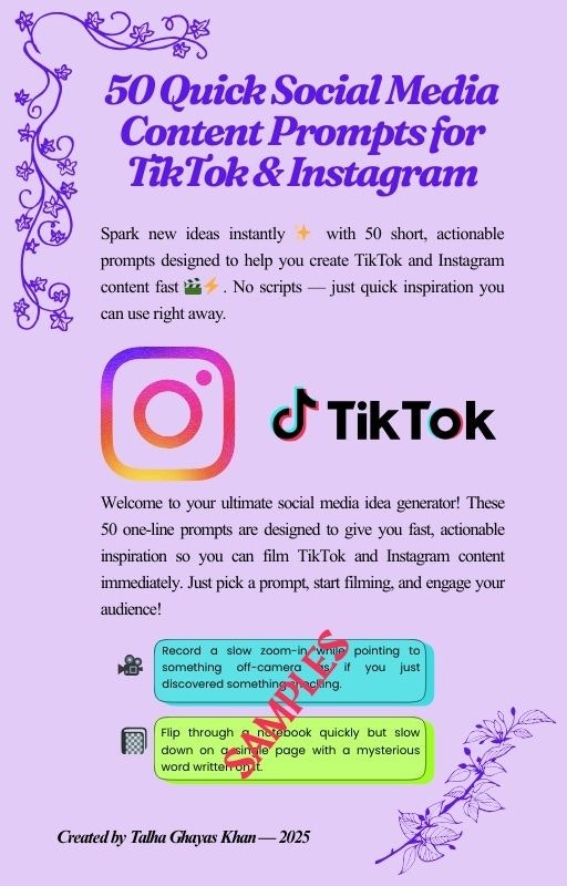 50 Social Media Content Prompt Pack 2025 - Main product screenshot demonstrating key features and user interface