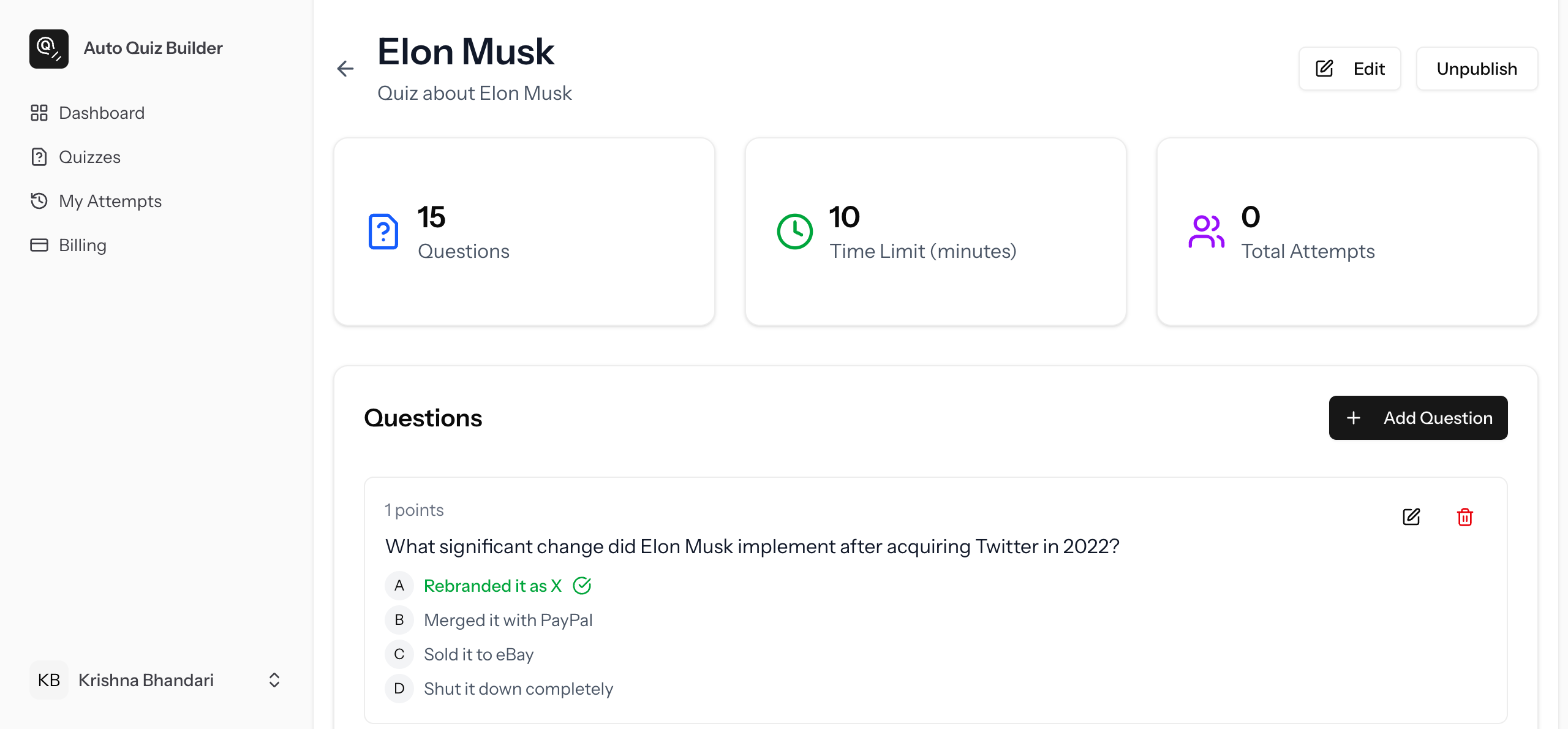 AutoQuizBuilder: Create AI Quizzes gallery image