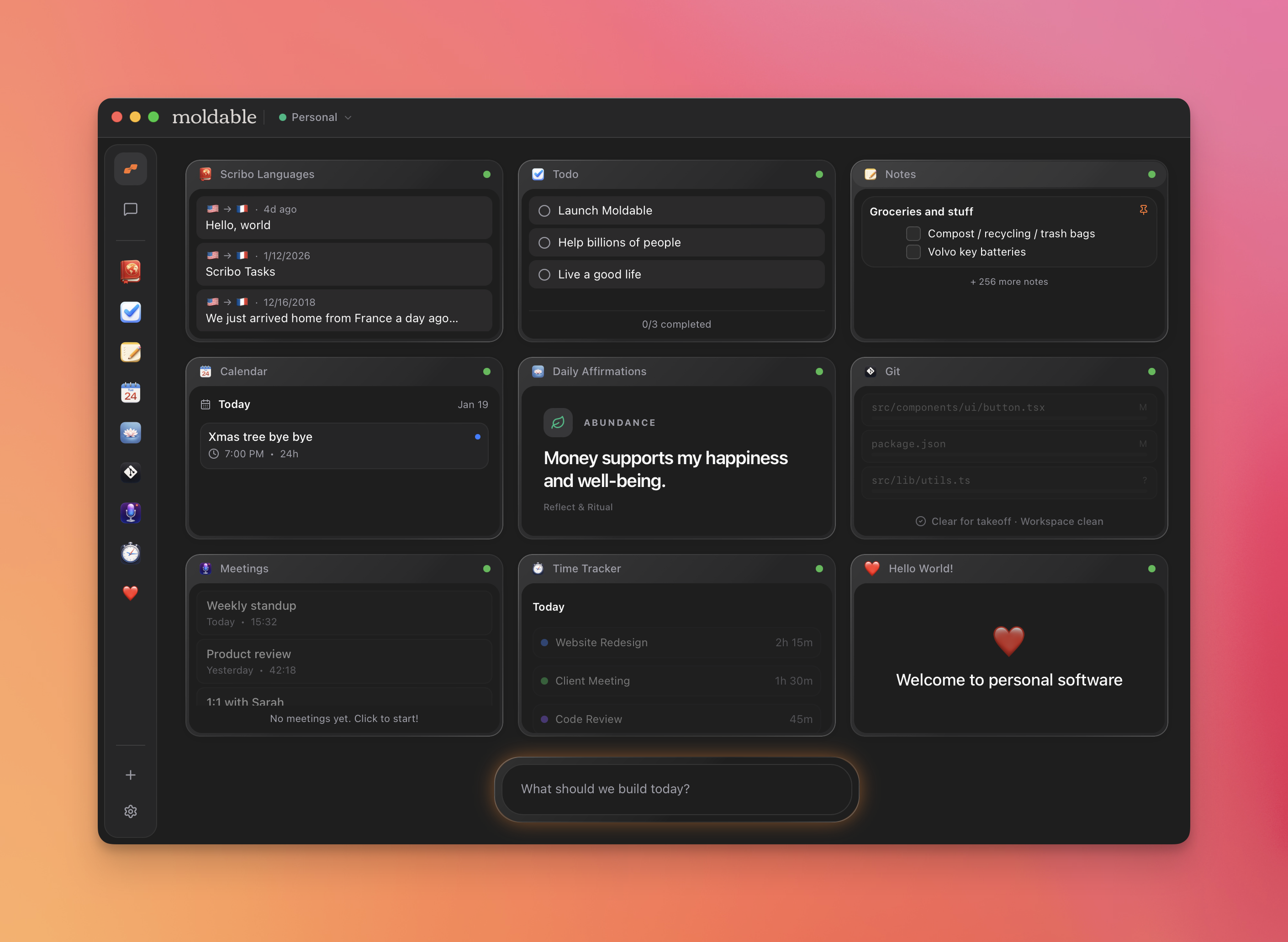 Moldable - Main product screenshot demonstrating key features and user interface