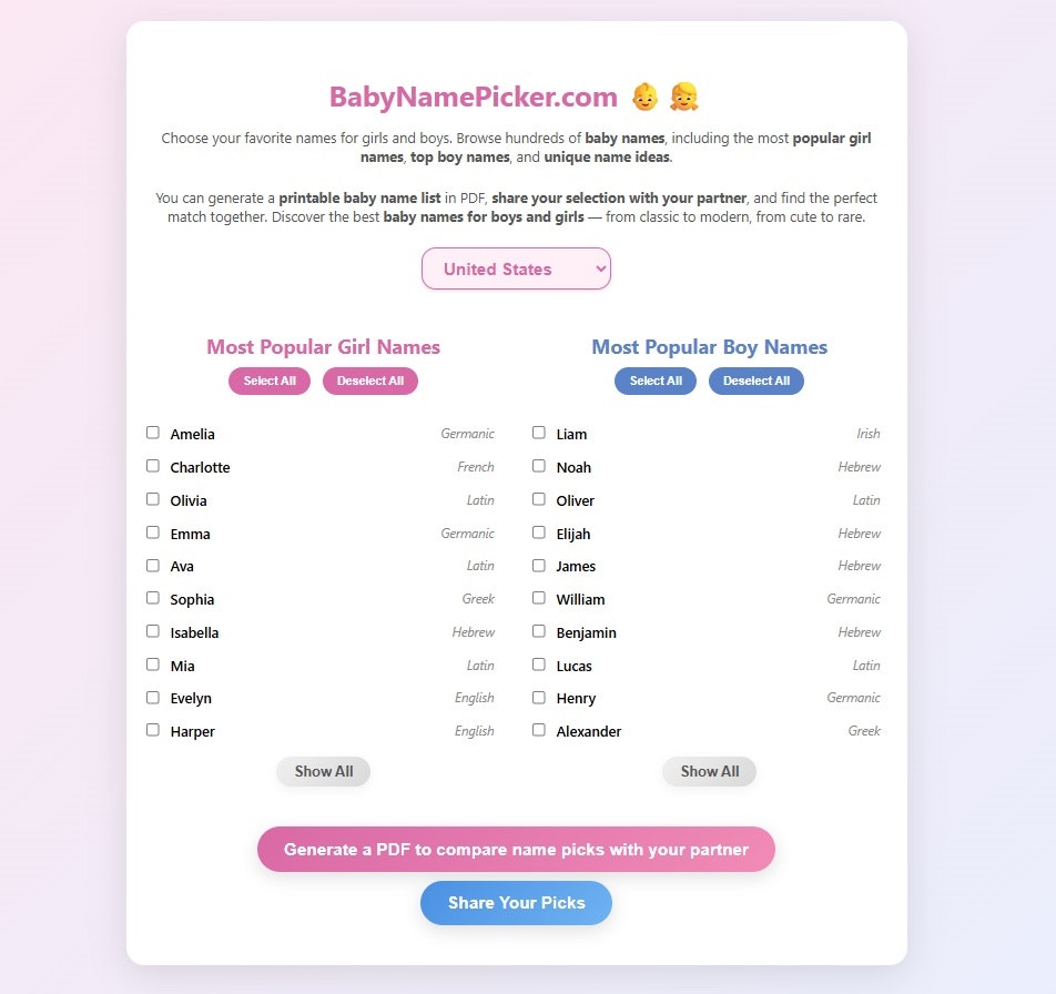 Детское имя Picker - Найдите идеальное имя для своего ребенка медиа 1