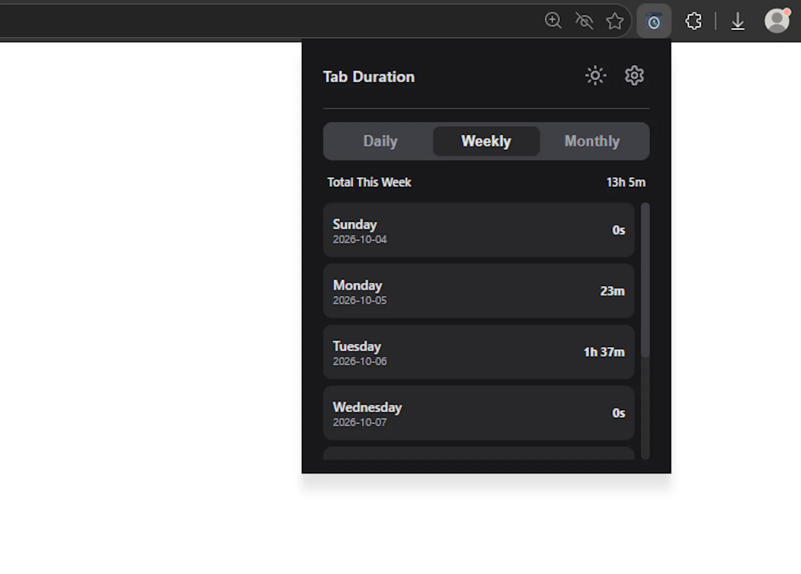 Tab Duration screenshot 4