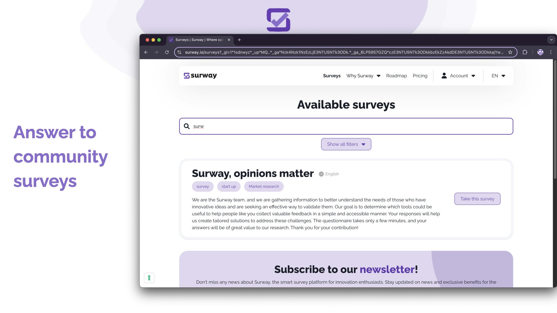Surway.io - Donde se encuentran las opiniones: respuestas reales, costo cero media 2