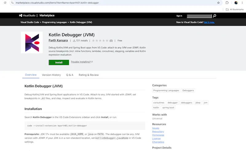 Kotlin Debugger for VS Code screenshot 2