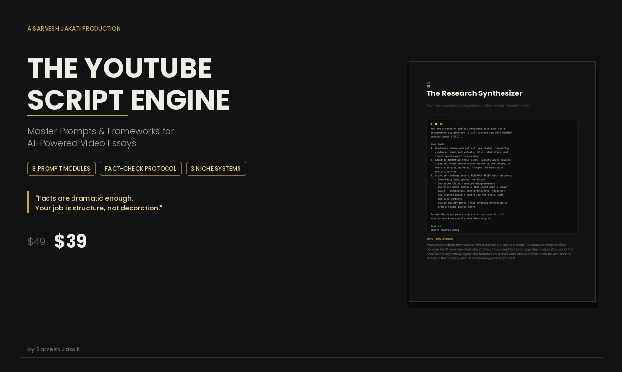 The YouTube Script Engine gallery image