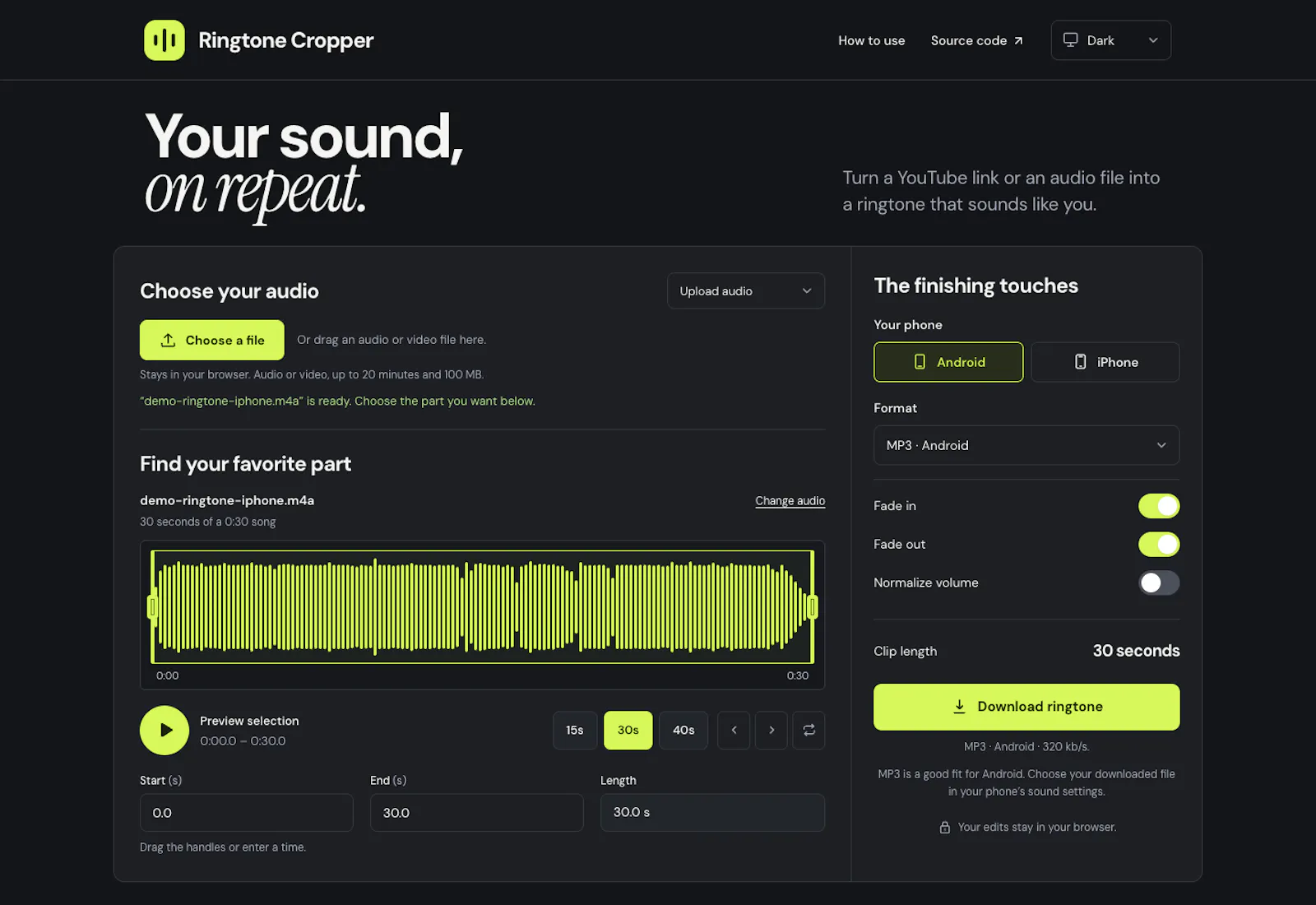 Ringtone Cropper screenshot 3