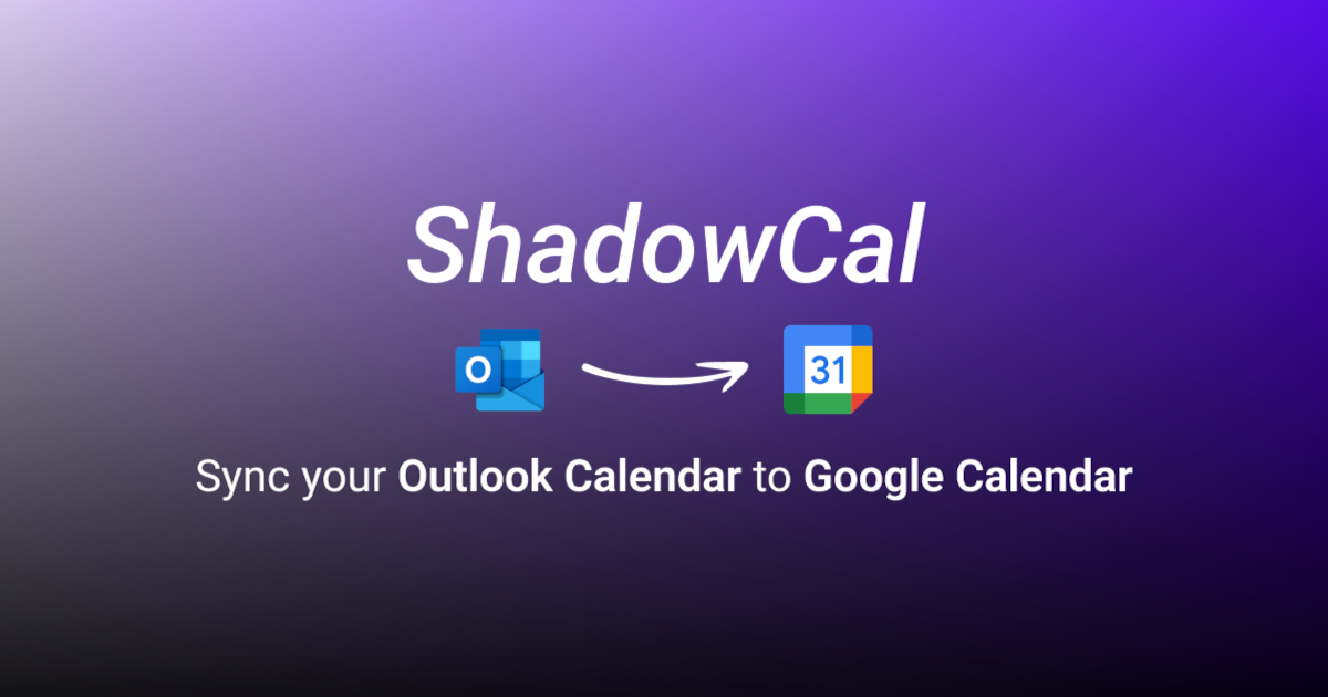 وسائط الظل - مزامنة تقويم Outlook الخاص بك إلى تقويم Google 2