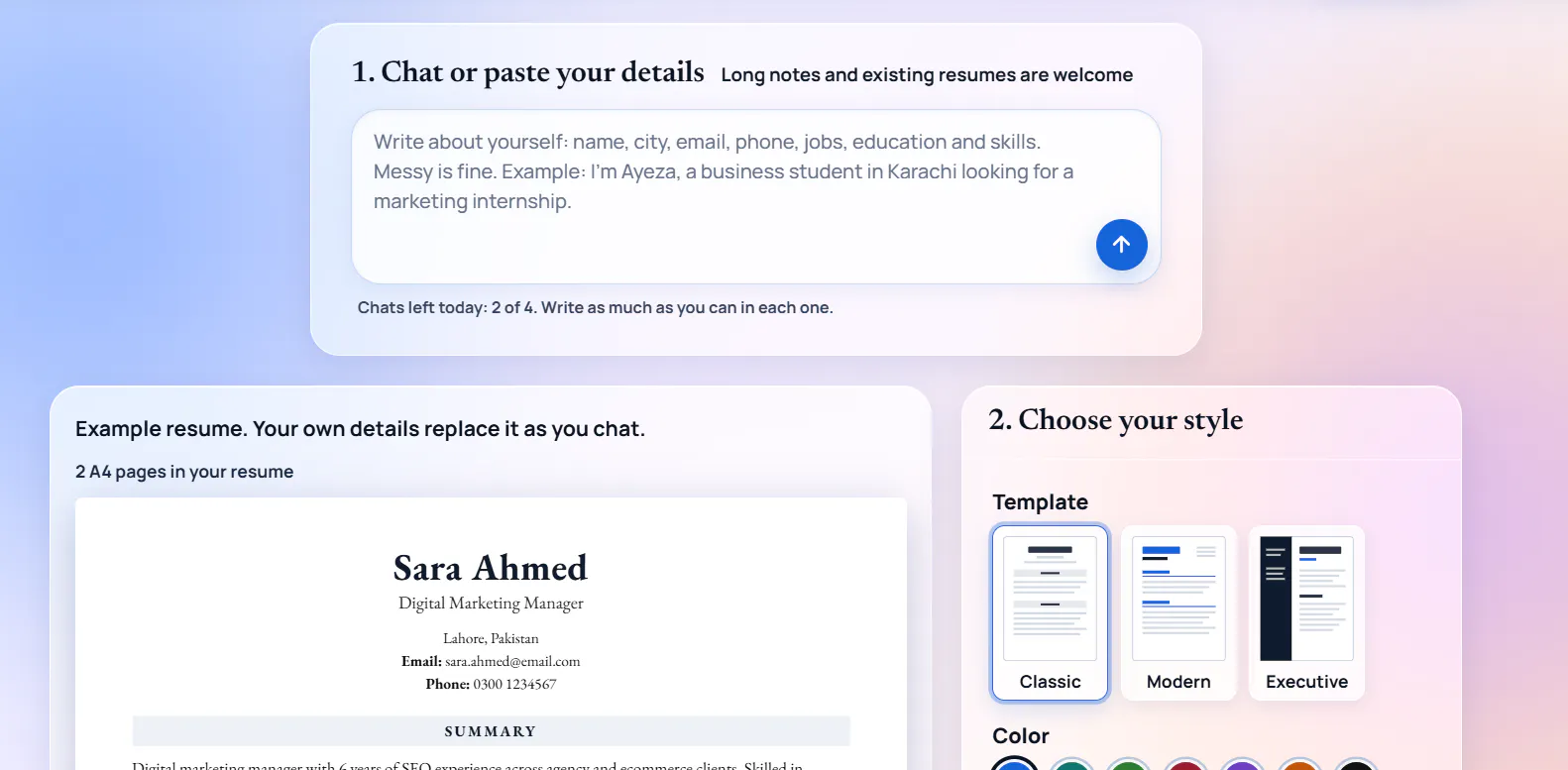Turn Chat Into a Resume Free gallery image