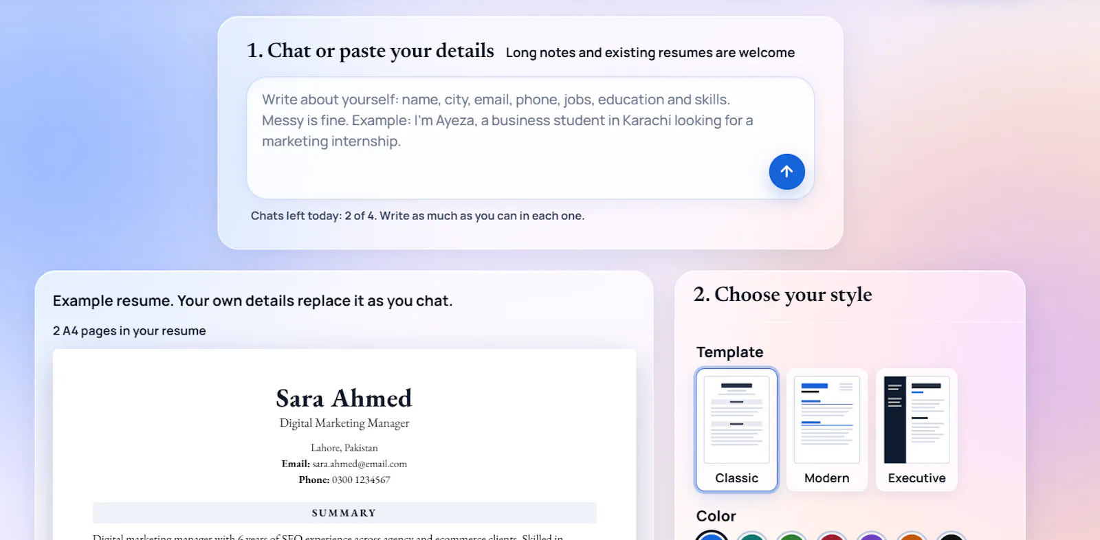 Turn Chat Into a Resume Free screenshot 4