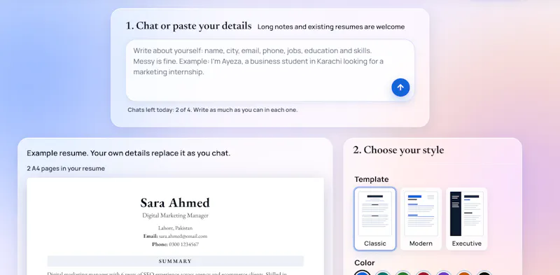 Turn Chat Into a Resume Free screenshot 4