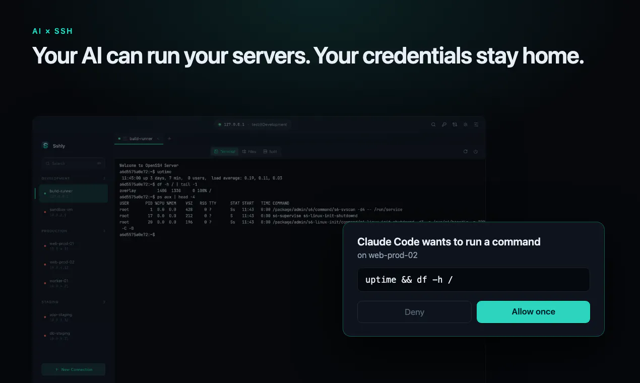 Sshly — SSH, made friendly. gallery image
