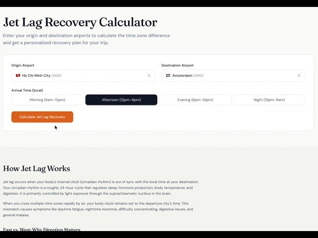 Jet Lag Calulator gallery image