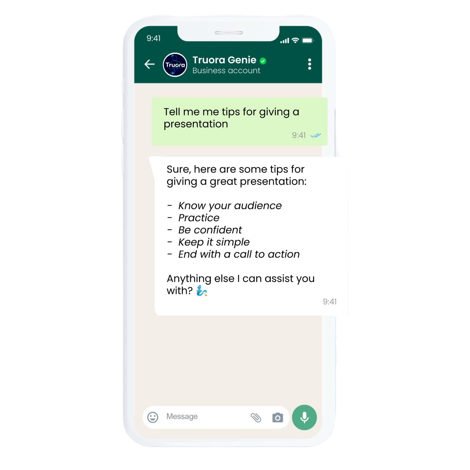 Truora Genie - ChatGPT on WhatsApp: Get quick answers to your questions media 3