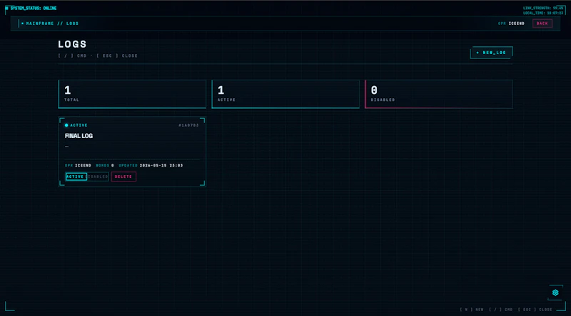 Final Log screenshot 2