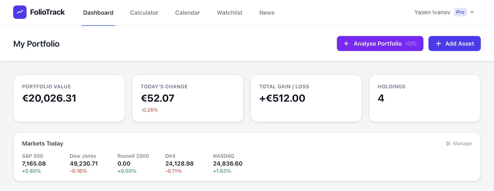FolioTrack screenshot 2