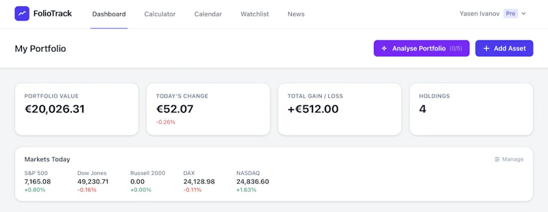 FolioTrack screenshot 2