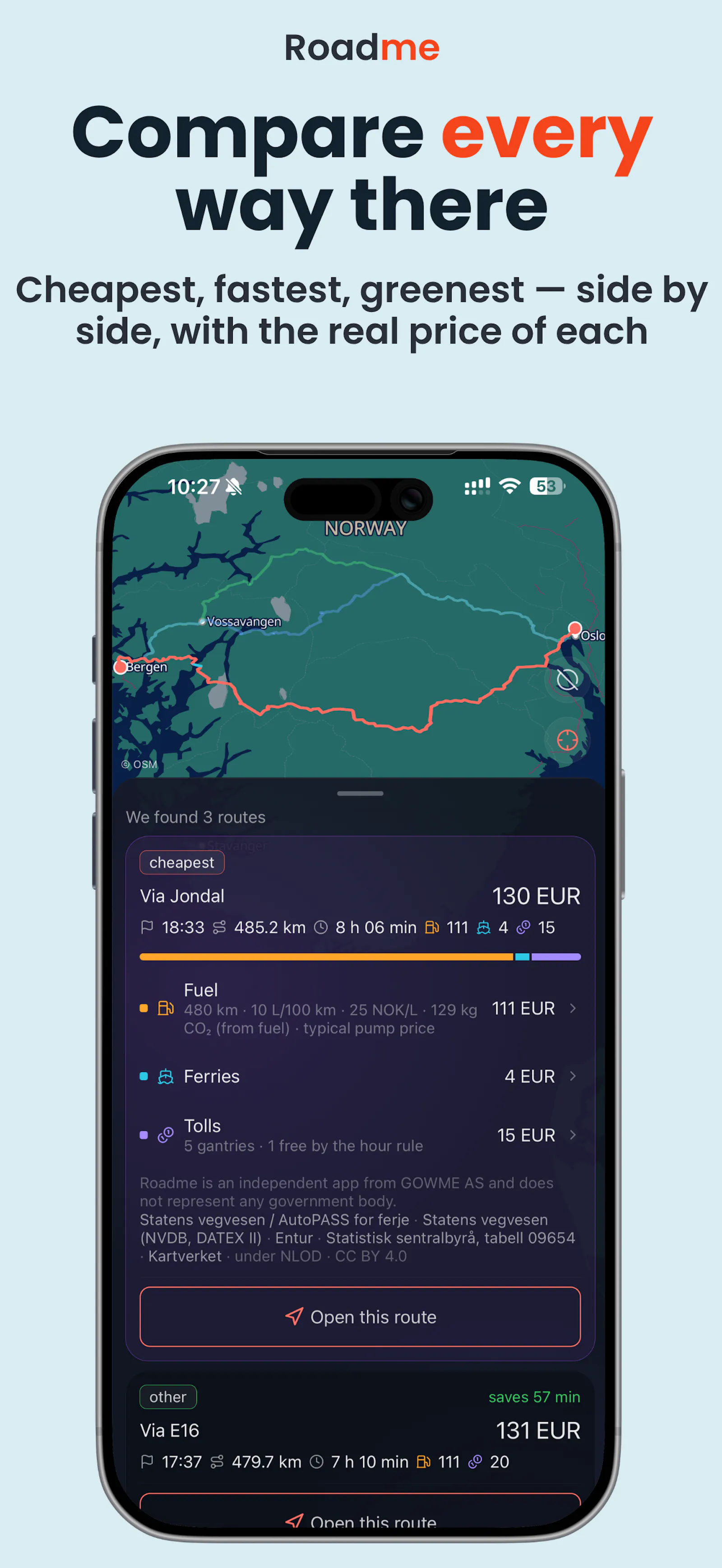 Road.me: Fuel, Toll & Ferry Calculator screenshot 4