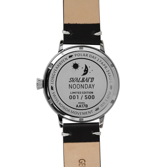 Single hand 24-hour AM/PM (double twelve) wrist watch - Noonday AA17B by Svalbard gallery image