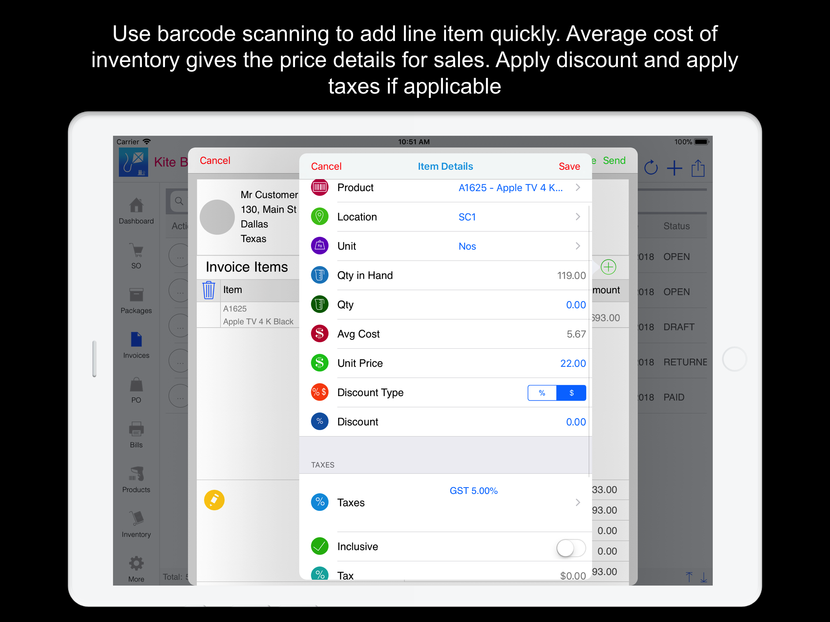 Kite Books : Invoice, Inventory and Accounting App gallery image