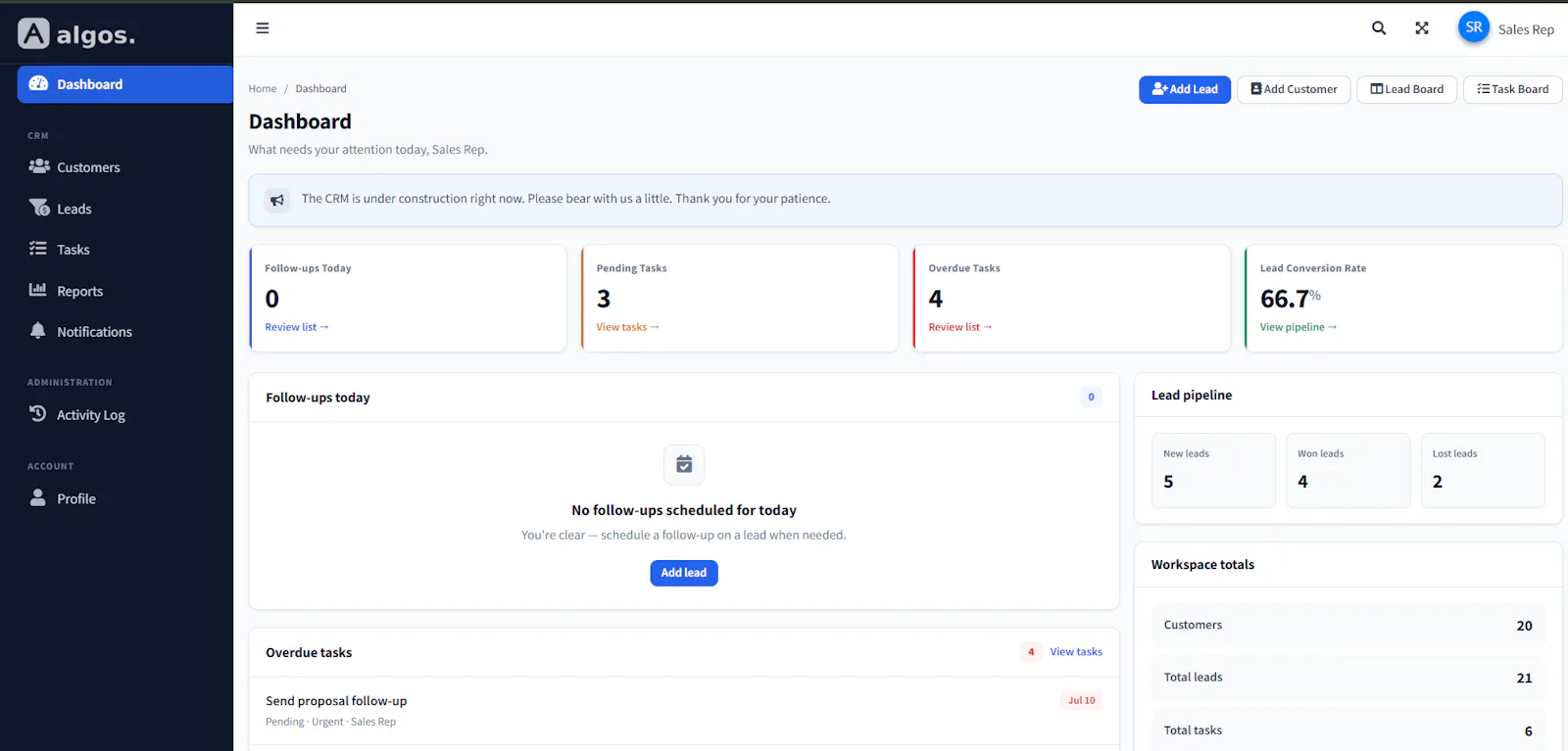 Algos CRM screenshot 3