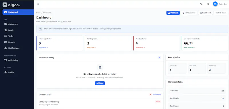 Algos CRM screenshot 3