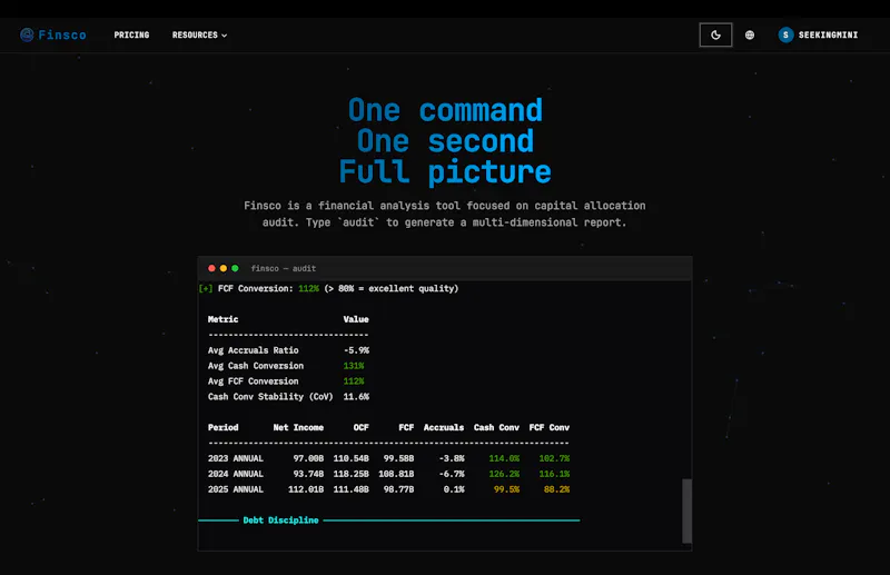 Finsco screenshot 1