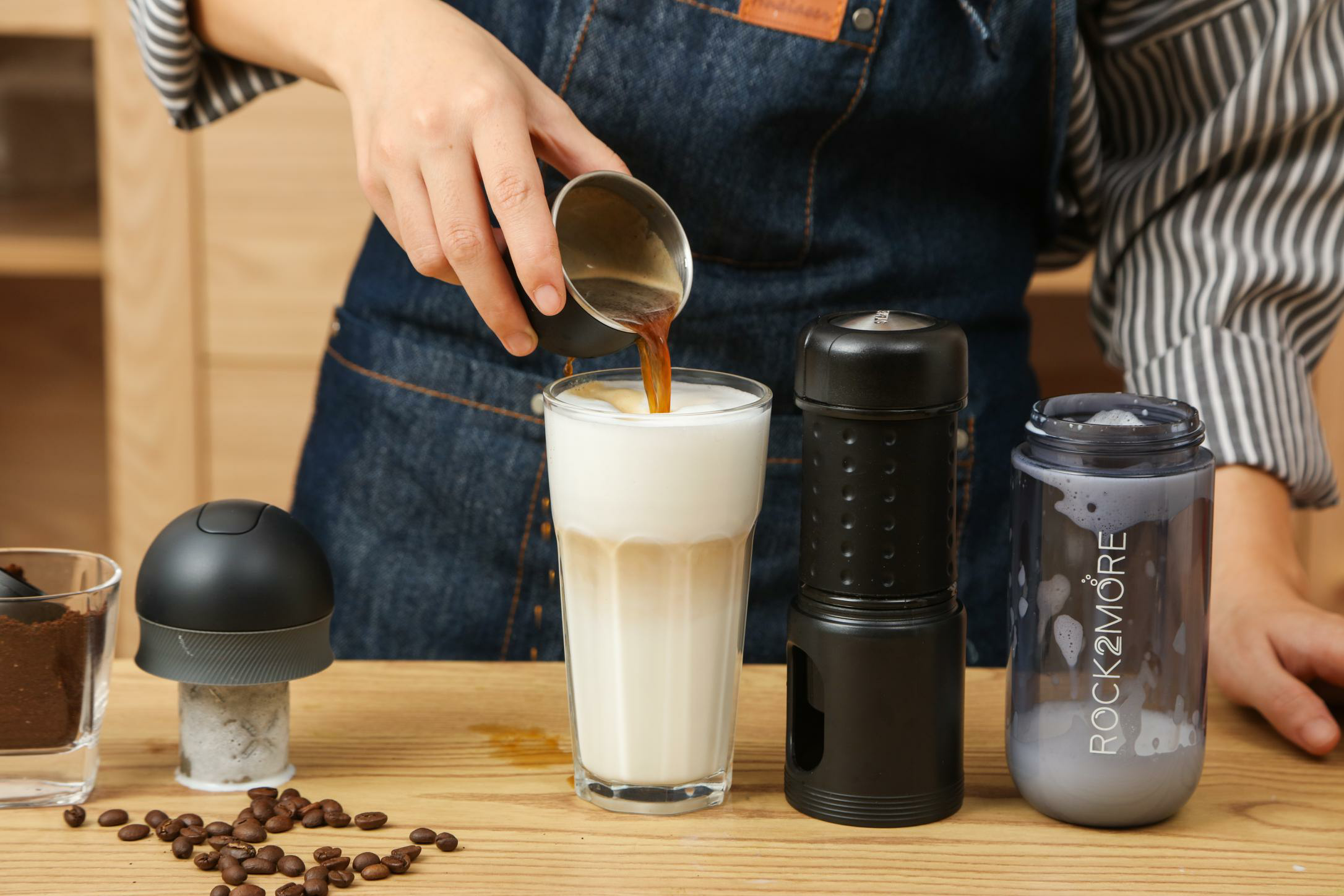 ROCK2MORE frother and coffee combo gallery image
