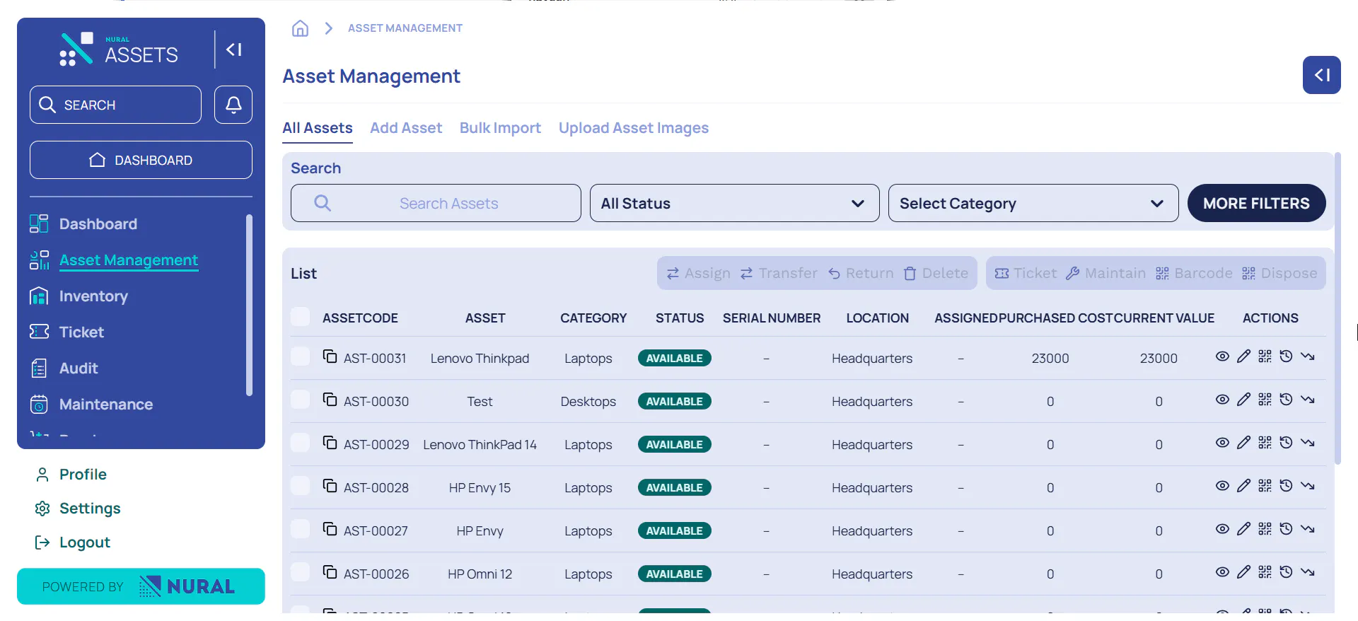  Nural Asset Management Software gallery image