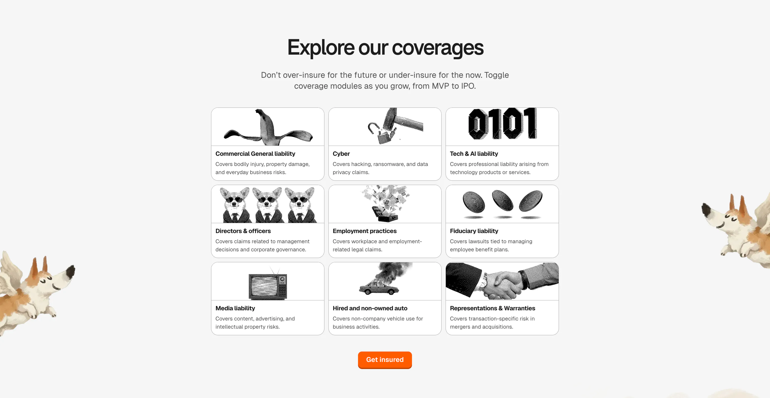 Corgi Insurance: Modular coverage for startups: CGL, D&O, Tech E&O ...