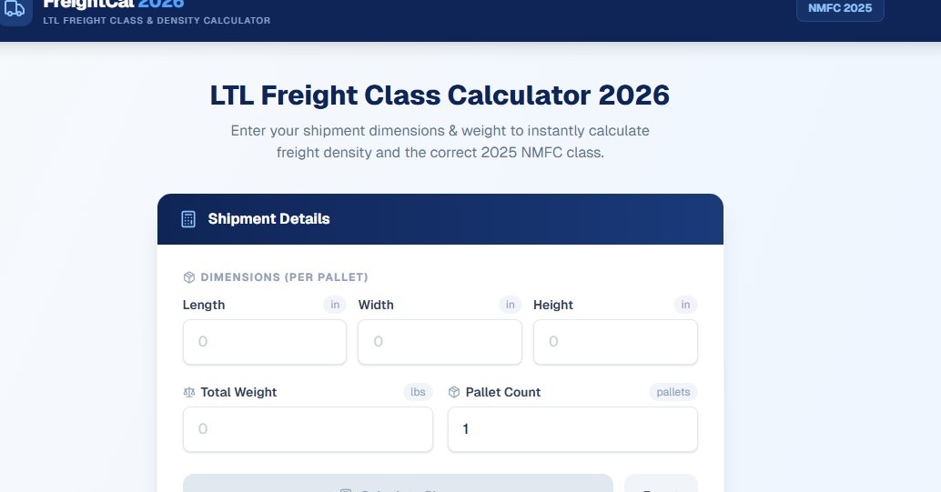 Calculate LTL Freight Class & Density gallery image