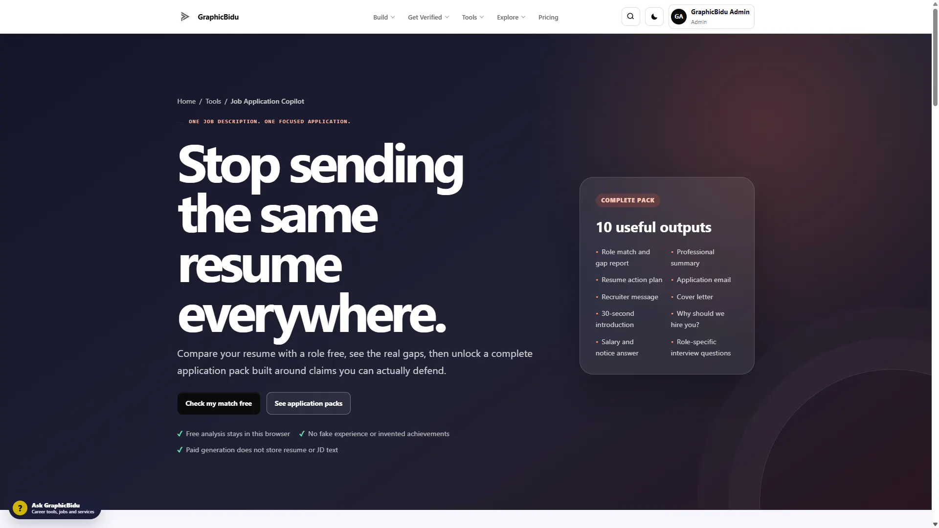 GraphicBidu Job Application Copilot 截图 1