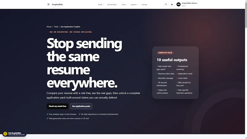 GraphicBidu Job Application Copilot screenshot 1