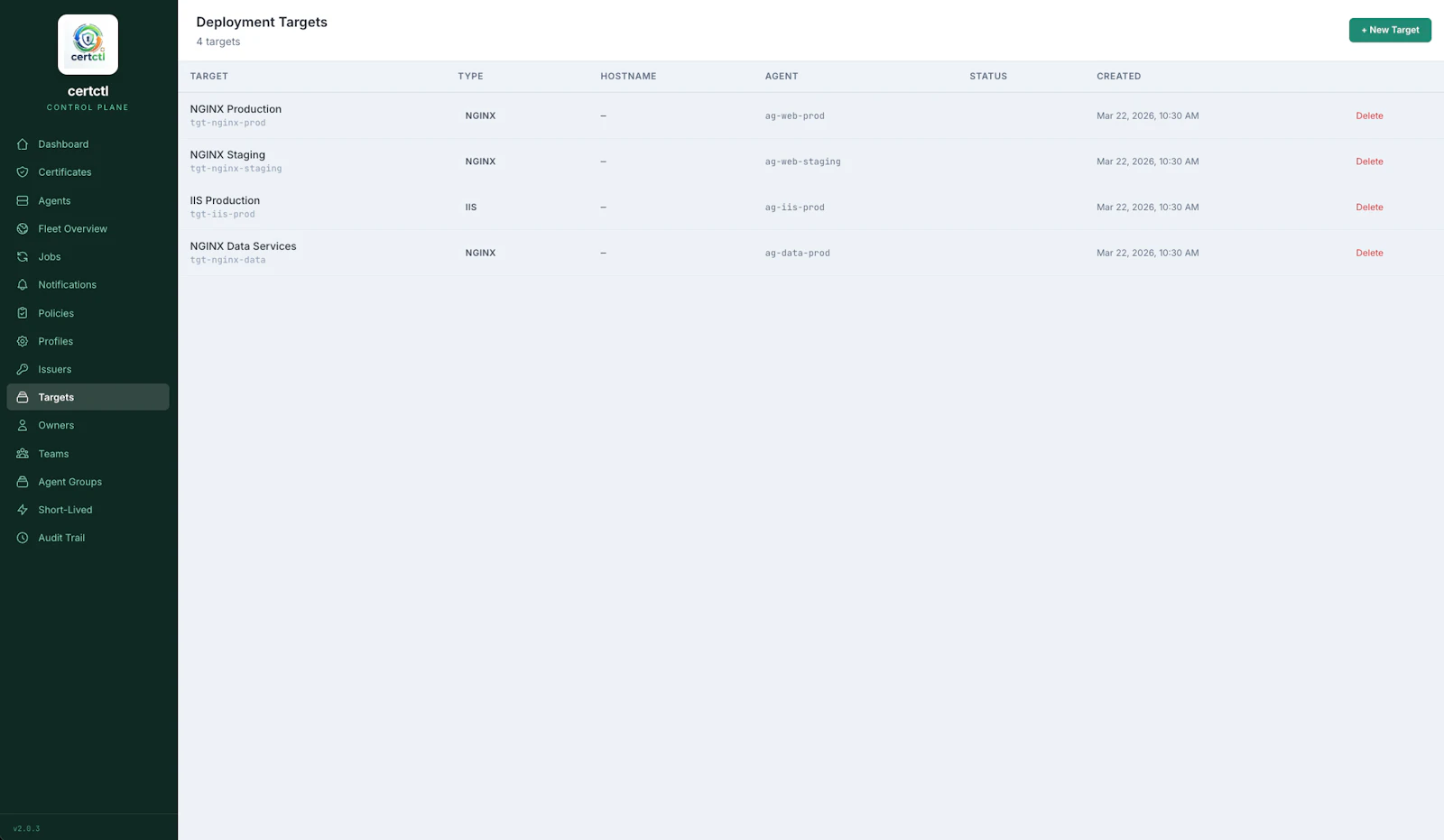 certctl screenshot 6